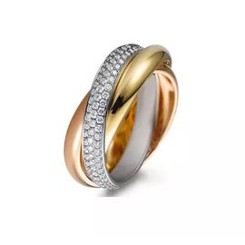Aliança em Ouro 18k Com três elos com Diamantes Unidade - Helder Joalheiros 