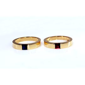 Aliança de Casamento com a Cravação de Pedras Preciosas - Ouro 18k - Helder Joalheiros