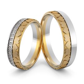 Aliança em Ouro 18k Personalizada Corações com Diamantes - Helder Joalheiros