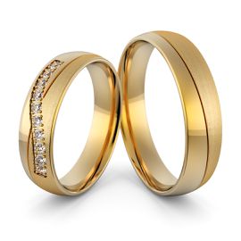Aliança em Ouro 18k com Diamantes - Helder Joalheiros 