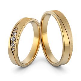 Aliança em Ouro 18k com Diamantes - Helder Joalheiros 