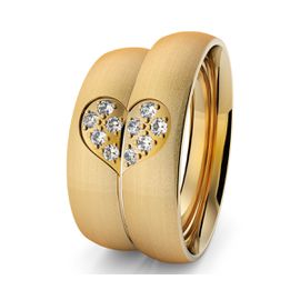 Aliança em Ouro 18k Coração com Diamantes - Helder Joalheiros