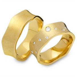 Aliança de Casamento Ondas com Diamantes - Helder Joalheiros