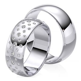 Aliança de Casamento Brilho Abraço de Diamante em Ouro 18k - 50 Brilhantes Cravados - Helder Joalheiros
