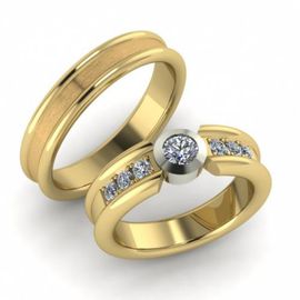 Aliança de Noivado Amor Perfeito com Garra Inglesa Diamante 30 Pontos - Helder Joalheiros