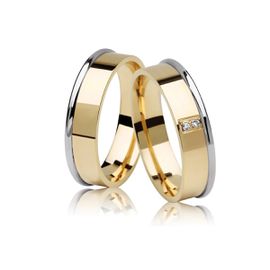  Aliança Araxa de Casamento e Noivado Harmonia Circular - Ouro 18k - com Diamantes - Helder Joalheiros