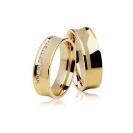 Aliança de Ouro 18k - Casamento e Noivado Concava - Helder Joalheiros