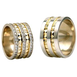 Aliança de Casamento Brilho Dual com Diamantes 11 Milímetros - Helder Joalheiros