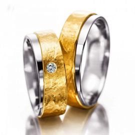 Aliança Bodas de Prata Harmonia Preciosa - Ouro 18k - com Diamantes - Helder Joalheiros