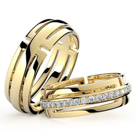 Aliança Para Casamento Promessas Eternas - com Diamantes - ouro 18k - Helder Joalheiros