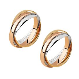 Alianças 3 Elos de Casamento - Ouro 18k 750 - Helder Joalheiros