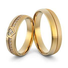 Aliança de Coração em Ouro 18k com Diamantes - Helder Joalheiros