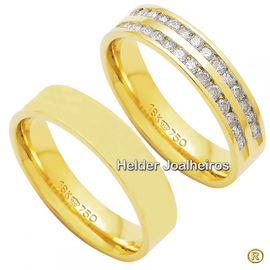 Aliança de Casamento - Ouro 18k 750 - Helder Joalheiros