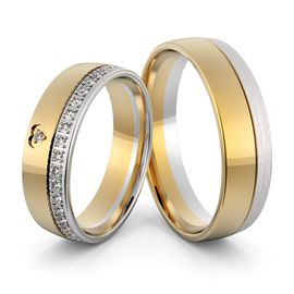 Aliança em Ouro 18k Coração com Diamantes - Helder Joalheiros 