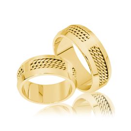 Aliança em Ouro 18k Trabalhada - Helder Joalheiros 