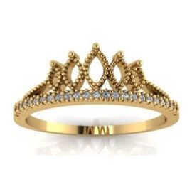 Anel em Ouro 18k Coroa Cravejada com Diamantes - Helder Joalheiros
