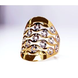 Anel em Ouro 18k Amarelo e Branco Diamantado - Helder Joalheiros