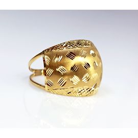 Anel em Ouro 18k Fosco e Diamantado Largo - Helder Joalheiros 