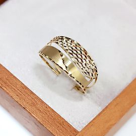 Anel em Ouro 18k Chapa Fosca e Telada - Helder Joalheiros 