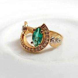 Anel de Formatura Medicina Feminino com Esmeralda Ouro 18k - Helder Joalheiros 