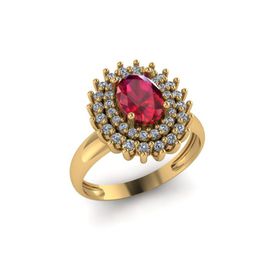 Anel de Formatura em Ouro 18k Oval Borda Cravejada - Helder Joalheiros 