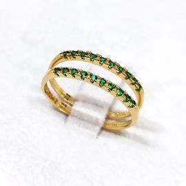 Aparador em Ouro 18k Cravejado com Pedras Verde - Helder Joalheiros 