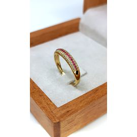 Aparador de Aliança para noivado e Casamento em Ouro 18k Cravejado com Rubi - Helder Joalheiros 