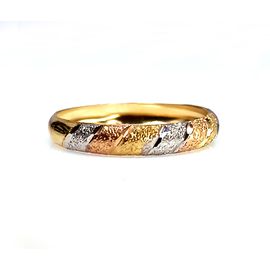 Aparador de Aliança Noivado e Casamento em Ouro 18k Tricolor Fosco acetinado - Helder Joalheiros