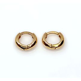 Brinco Argolinha Lisa Pequena Bojuda em Ouro 18k - Helder Joalheiros 