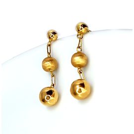 Brinco em Ouro 18k Bolas Polidas e Fosca - Helder Joalheiros 