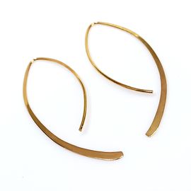 Brinco Argola Navete Aberto em Ouro 18k - Helder Joalheiros 