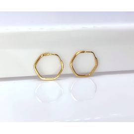 Brinco de Argola Sextavada em Ouro 18k - Helder Joalheiros