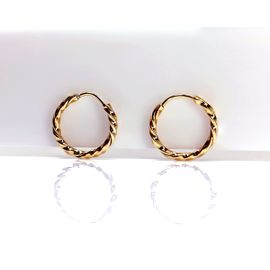 Brinco de Argola Torcido Ouro 18k - Helder Joalheiros 