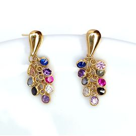 Brinco em Ouro 18k Cachos com Pedras - Helder Joalheiros 
