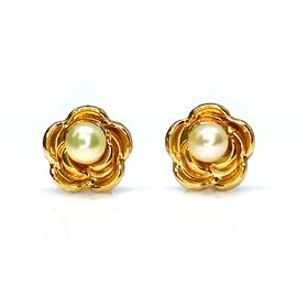 Brinco em Ouro 18k Flor com Pérola - Helder Joalheiros