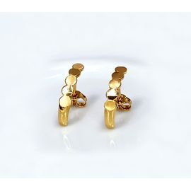 Brinco em Ouro 18k Bolinhas Chapadas Fosco e Polido - Helder Joalheiros 