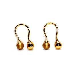 Brinco em Ouro 18k Gancho com Bolinha Fosca e Polida - Helder Joalheiros 