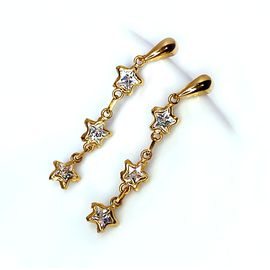 Brinco em Ouro 18k Estrelas com Zircônias Brancas - Helder Joalheiros 