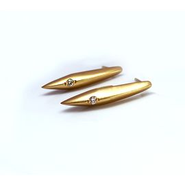 Brinco em Ouro 18k Palito Com Diamante - Helder Joalheiros 