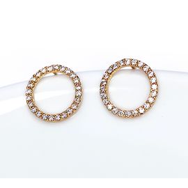 Brinco em Ouro 18k Redondo Cravejado - Helder Joalheiros 