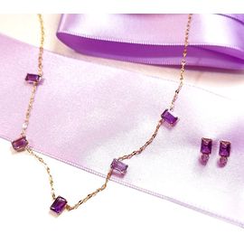 Conjunto de Gargantilha com Brincos Retângular Pingente Redondo em Ouro 18k - Helder Joalheiros 