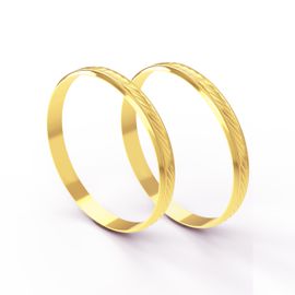 Aliança em Ouro 18k Trabalhada de Casamento e Noivado com 2,50 Milímetros - Helder Joalheiros