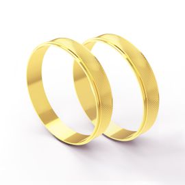 Aliança em Ouro 18k Trabalhada de Casamento e Noivado com 4,0 Milímetros - Helder Joalheiros