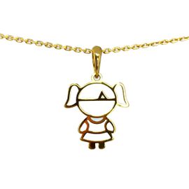 Pingente em Ouro 18k Menina Vazada - Helder Joalheiros 