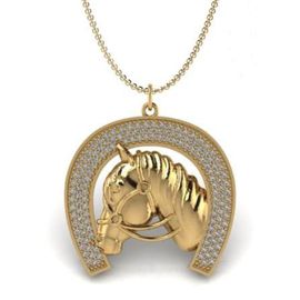 Pingente em Ouro 18k Cavalo e Ferradura com Diamantes - Helder Joalheiros