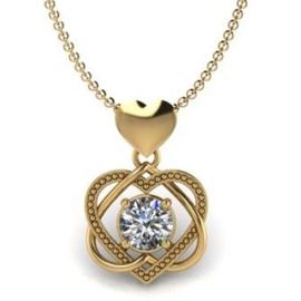 Pingente em Ouro 18k Coração Trabalhado com Diamante de 5 pontos - Helder Joalheiros 