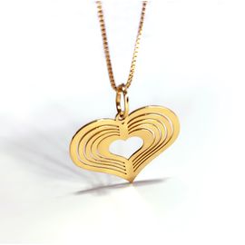 Pingente Coração 3D em Ouro 18k - Helder Joalheiros