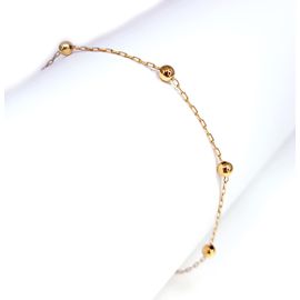 Pulseira Infantil em Ouro 18k com Bolinhas Polidas - Helder Joalheiros