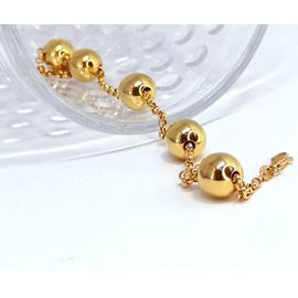 Pulseira em Ouro 18k com Bolas Polidas - Helder Joalheiros