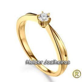 Solitário de Noivado com Diamantes - Helder Joalheiros